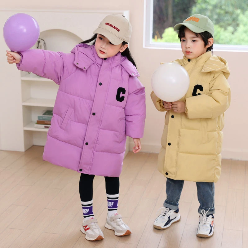2023新款儿童棉服男童女童宝宝冬季保暖洋气棉衣加厚长款韩版棉服