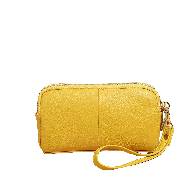 头层牛皮手抓包百搭潮流新款简约休闲时尚拉链长款双隔层质感钱包