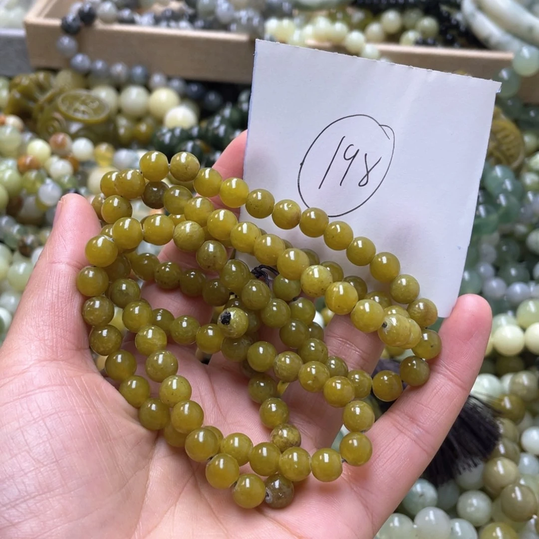 蛇纹石玉手链未镶嵌R****～