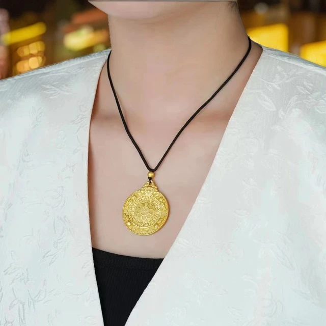 合金吊坠 本命年九宫八卦牌西藏佛牌念珠男女吊坠项坠情侣素款ins