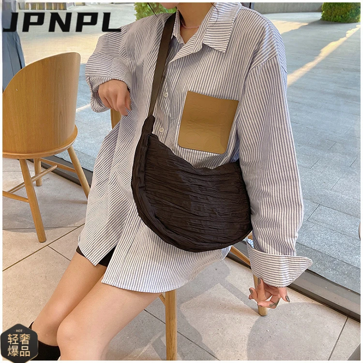 JPNPL新款大容量单肩包男女通用斜挎包饺子包休闲百搭