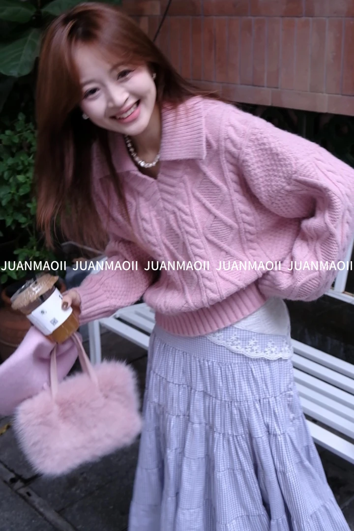 【温柔生长】时尚套头毛衣女秋冬季新款2024韩系穿搭针织衫内搭打底