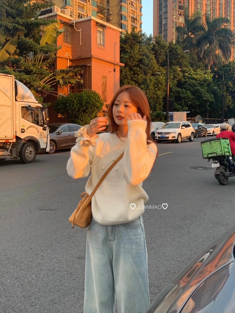 【月光手书】2024秋冬纯色套头毛衣女网红洋气麻花百搭韩版厚实宽松