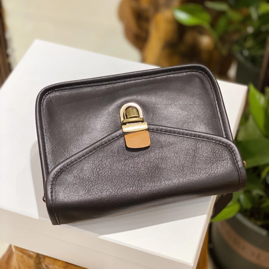 【西源出品】植鞣牛皮插锁包斜挎包1980085