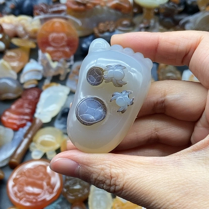 【闪购商品】玛瑙/玉髓珠宝奇石未镶嵌?***✔手把件