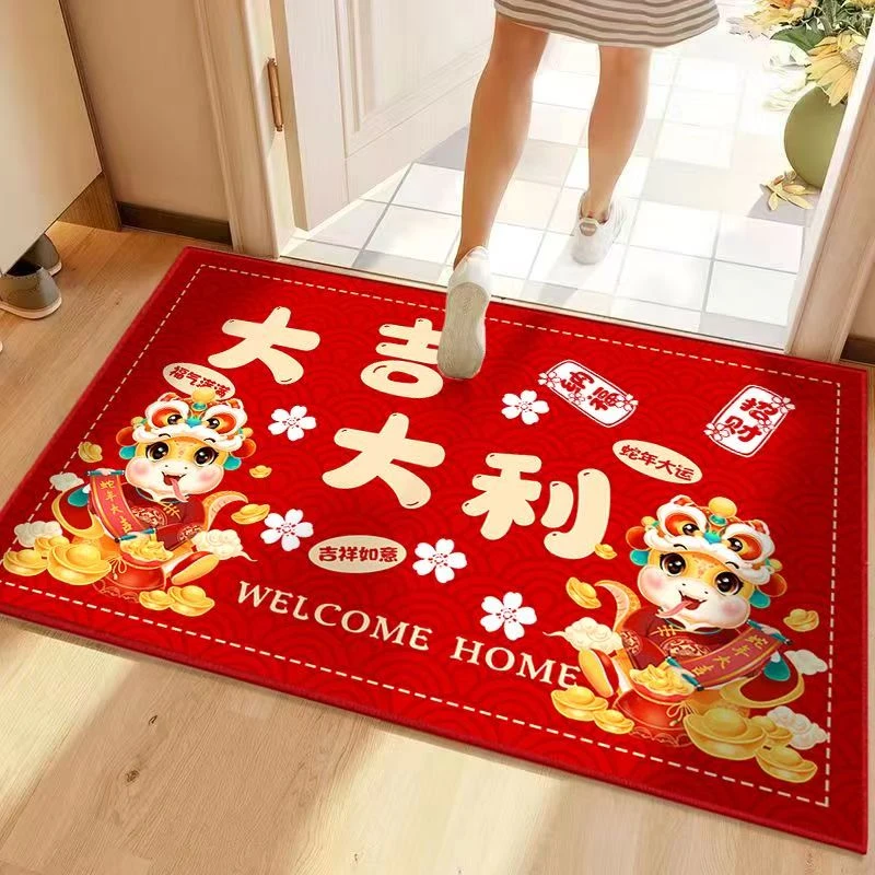 2025蛇年喜庆新年大门口入户门垫卧室脚垫卫生间浴室吸水防滑垫