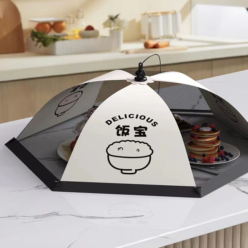 盖菜罩家用菜罩可折叠可拆洗饭菜罩长方形高档防蝇透明剩菜餐桌罩