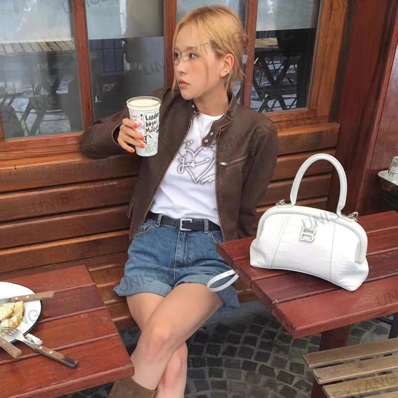 潮流气质,甜酷设计感,秋季显瘦复古pu皮外套时尚百搭皮衣网红