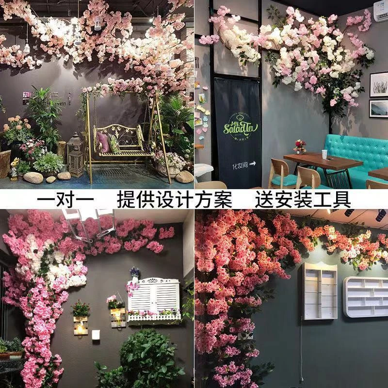【新疆包邮】仿真樱花树婚庆樱花桃花塑料假花绢花阳台落地装饰客