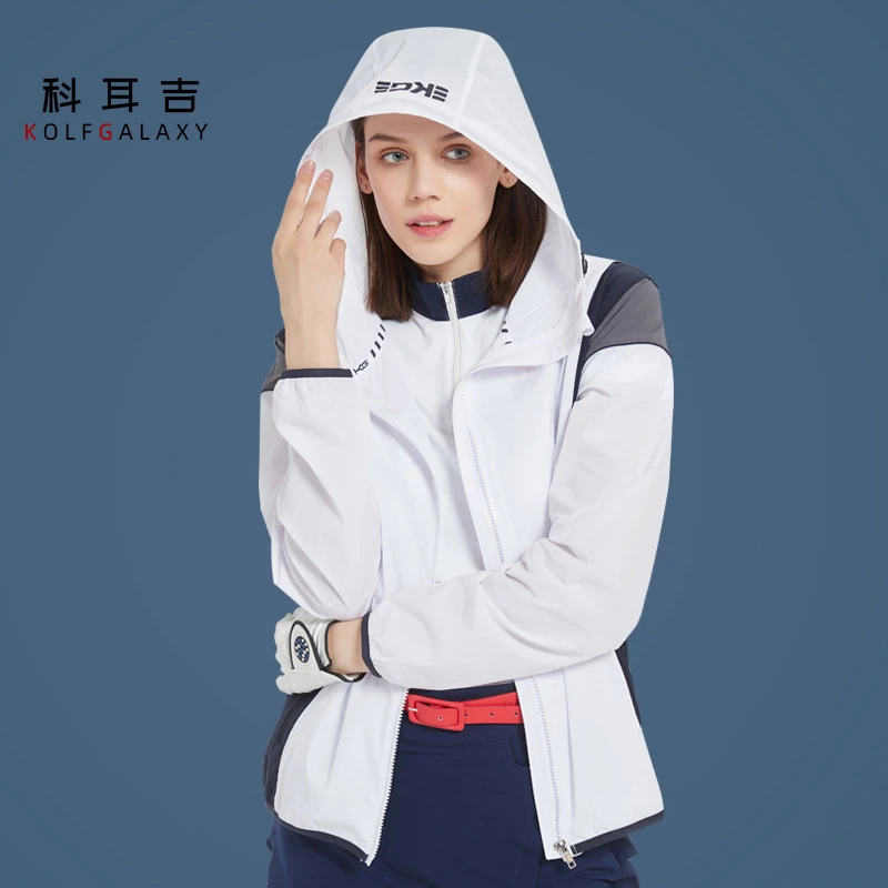科耳吉高尔夫夏季轻薄外套女士防晒服超薄透气户外运动网球皮肤衣