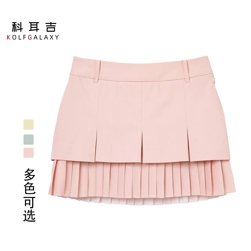 科耳吉高尔夫夏季服装高腰显瘦短裙亮色运动女士时尚防走光短裤裙