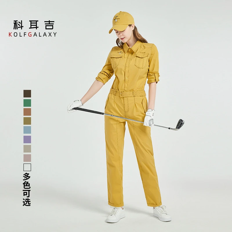 科耳吉 高尔夫连体裤女夏季修身时尚速干户外运动透气网球连衣裤