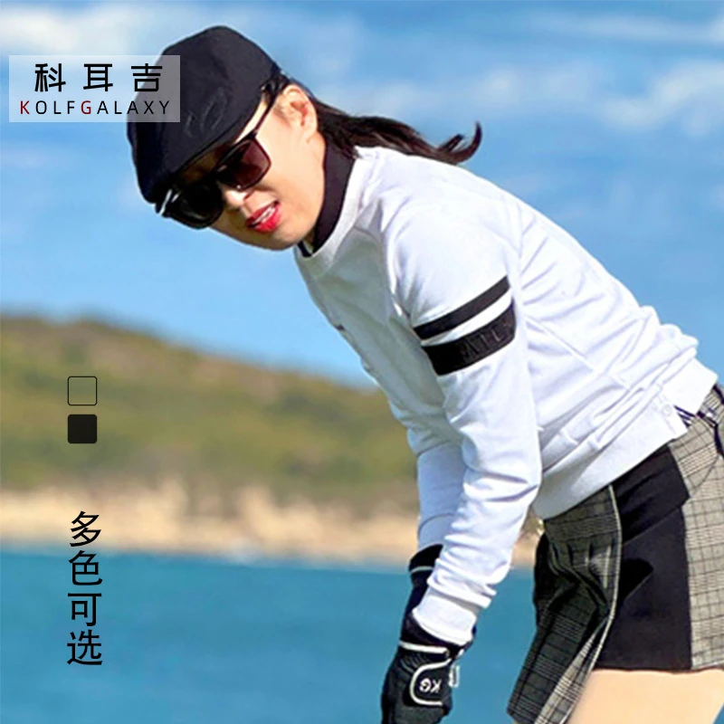 科耳吉高尔夫服装女款修身休闲户外运动时尚网球羽毛球跑步白上衣