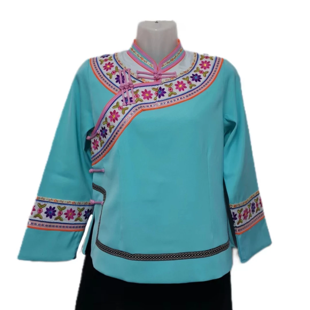 壮族少数民族特色服装绣花中国风修身民族风女士日常