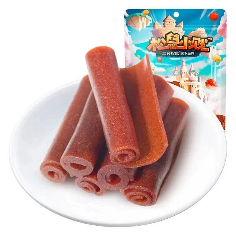 三只松鼠卷卷果丹皮208g/袋山楂卷独立小包装零食包邮