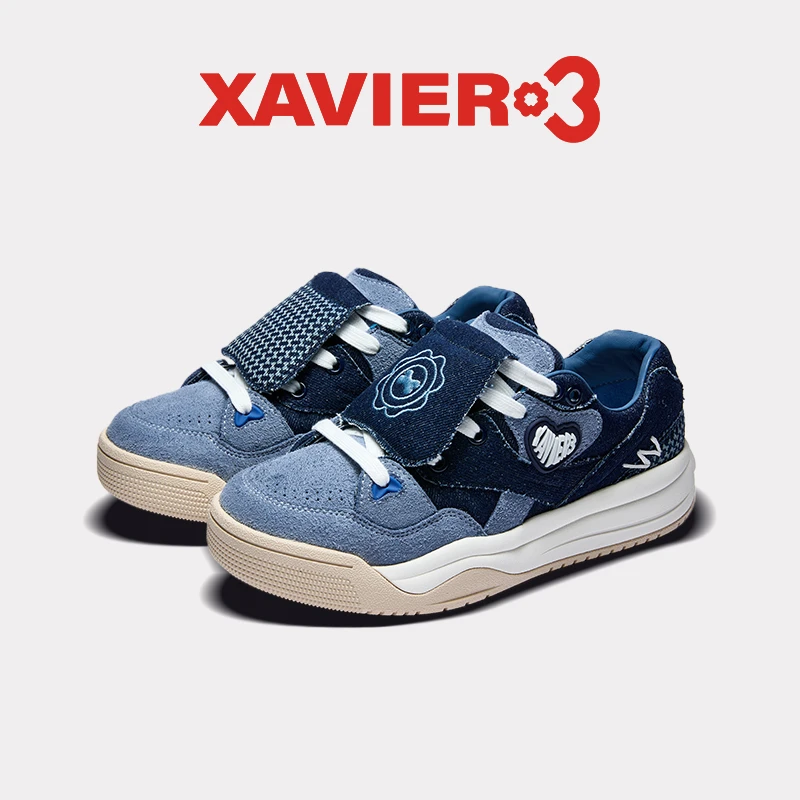 Xavier 3加一二三板鞋刻骨铭心夏新款牛仔蓝色增高潮流休闲情侣款