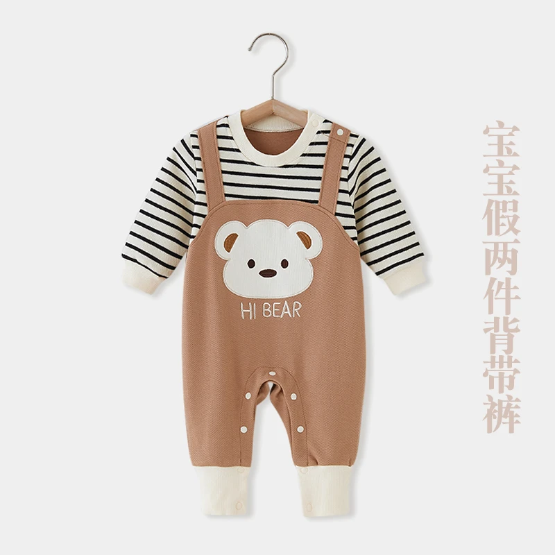 秋冬季节新款婴儿连体衣春新生儿衣服外出服宝宝长袖超萌哈衣外穿