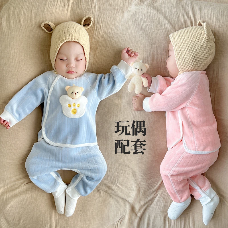 宝宝保暖内衣套装儿童秋衣秋裤加绒加厚秋衣秋裤秋冬婴儿衣服冬季