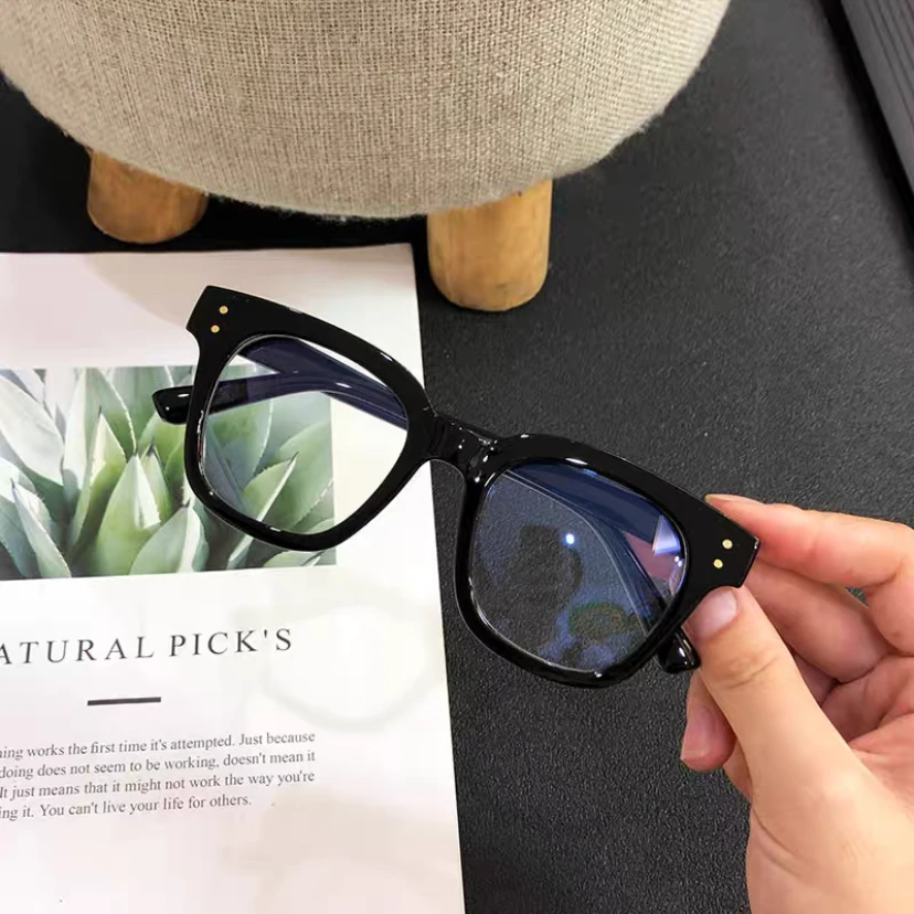 【精灵女孩】黑色韩版质感高级文艺减龄简约百搭复古眼镜