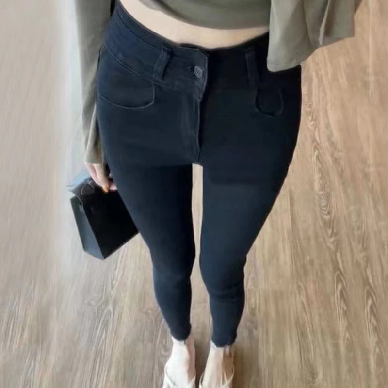 2023秋季【醉爱】高腰显瘦气质修身新款女百搭紧身新款牛仔裤长裤