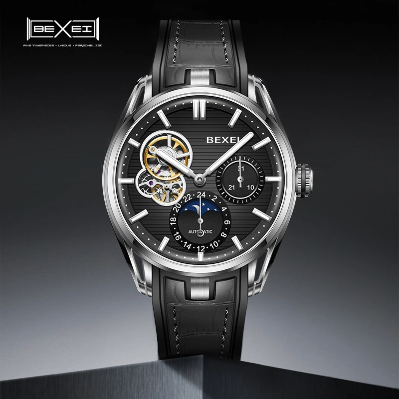 【黎莎专属】BEXEI/彼赛大飞运动系列防水夜光全自动男士机械腕表