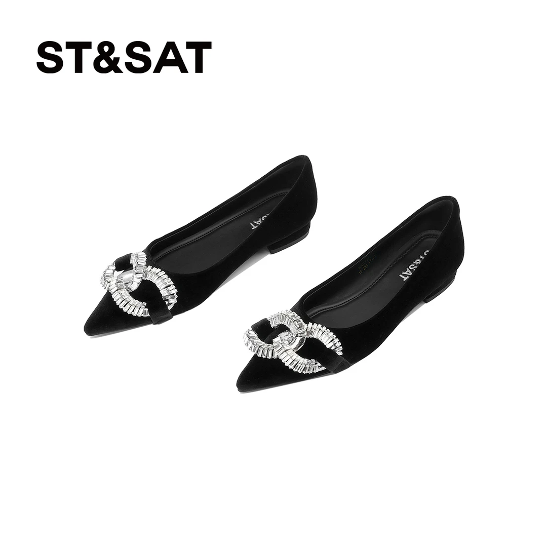 星期六2025春季通勤职场气质鞋子浅口尖头单鞋轻便气质一脚蹬女鞋