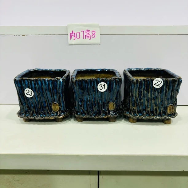 唐潮花海小方盆3个的价钱，内径7高8左右，透气性好