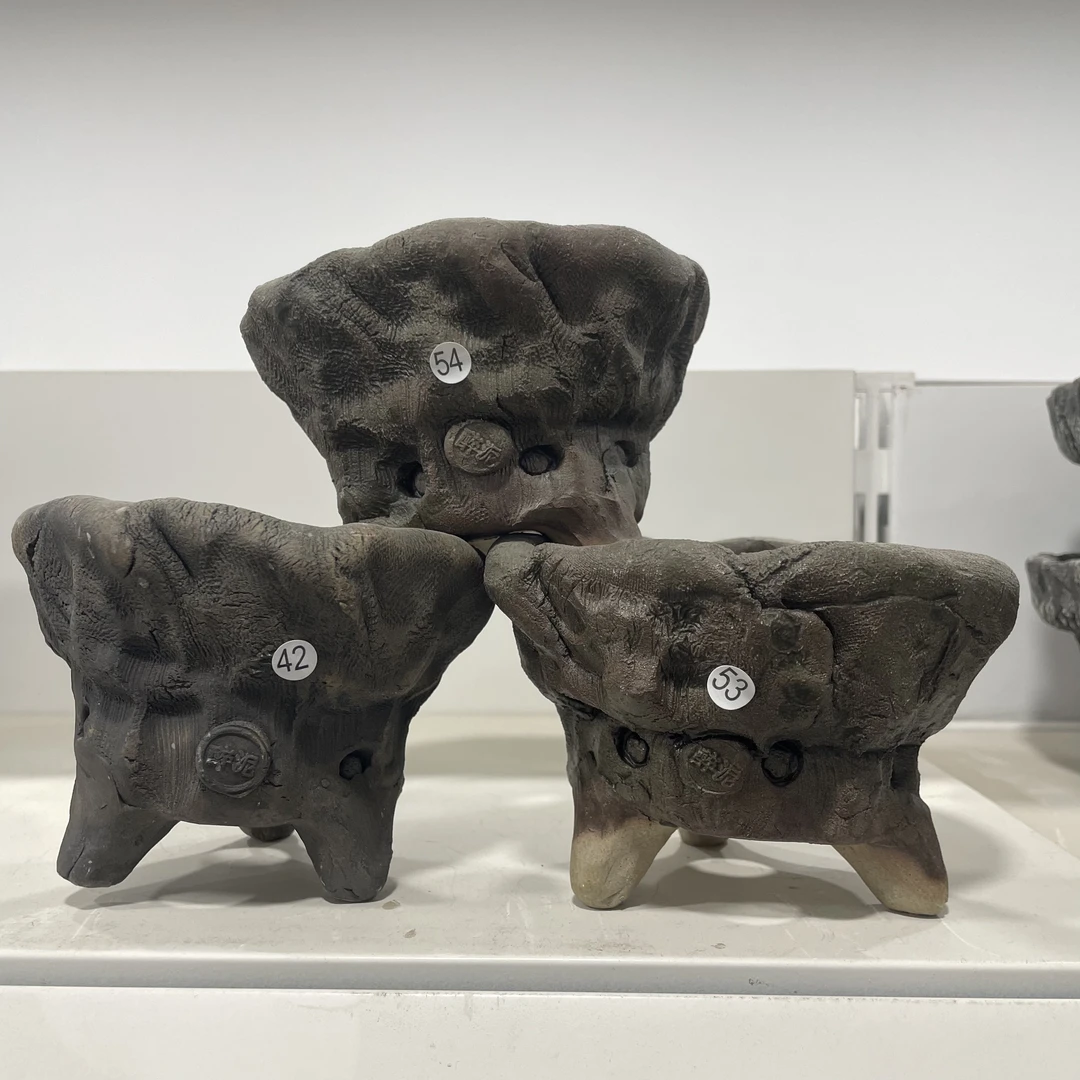 醉泥异形圆盆，60元3个，内口10高9左右，手工盆尺寸有误差，器型好