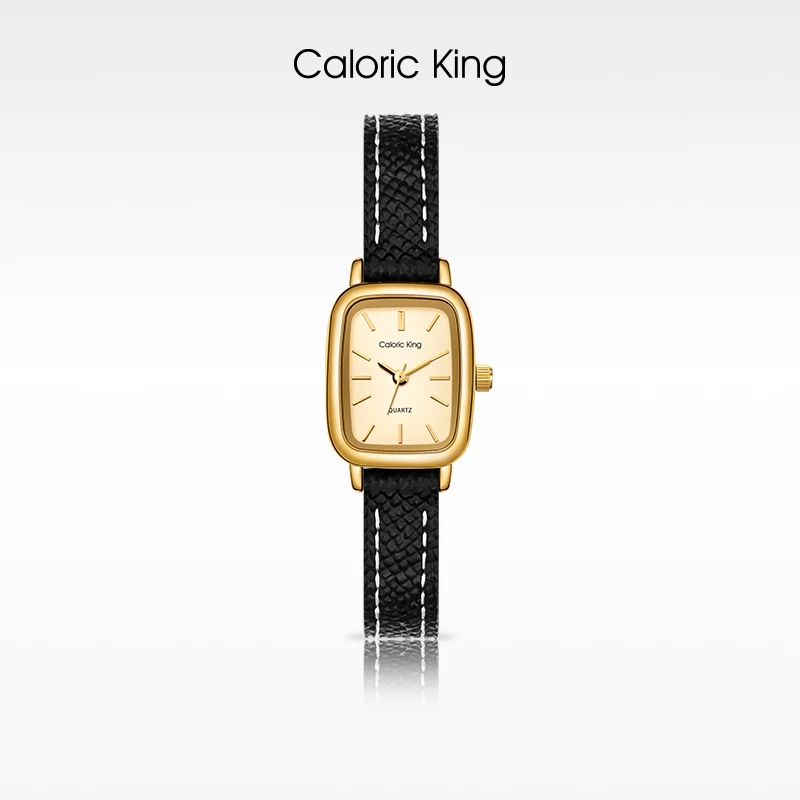 Caloric King【经典】复古时尚进口机芯防水小巧手表女款五金女孩