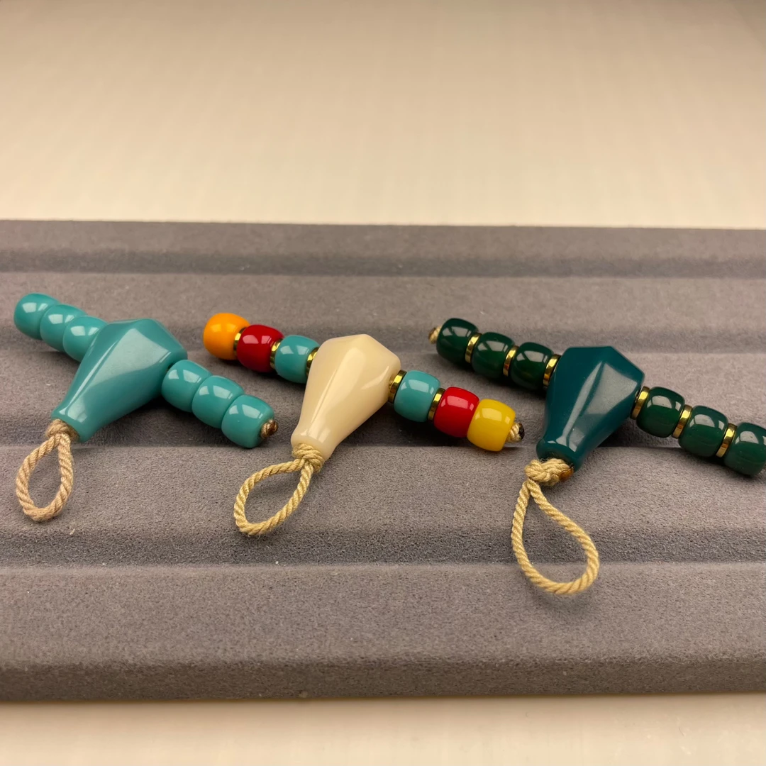 雪巴琉璃三通套装适合8-10mm长串搭配星月菩提金刚猴头百香配饰