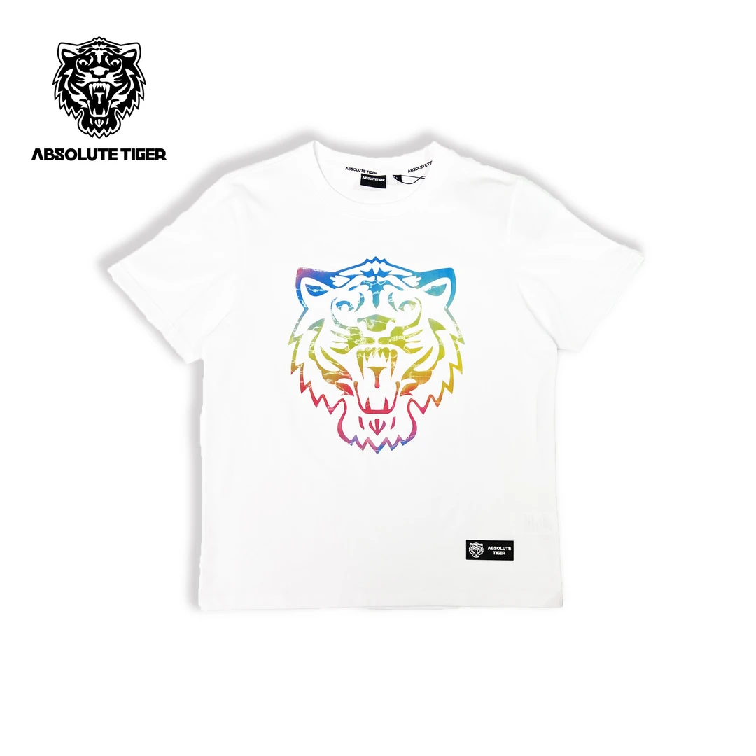 ABSOLUTE TIGER潮牌T恤230g变色龙工艺黑色轻奢200