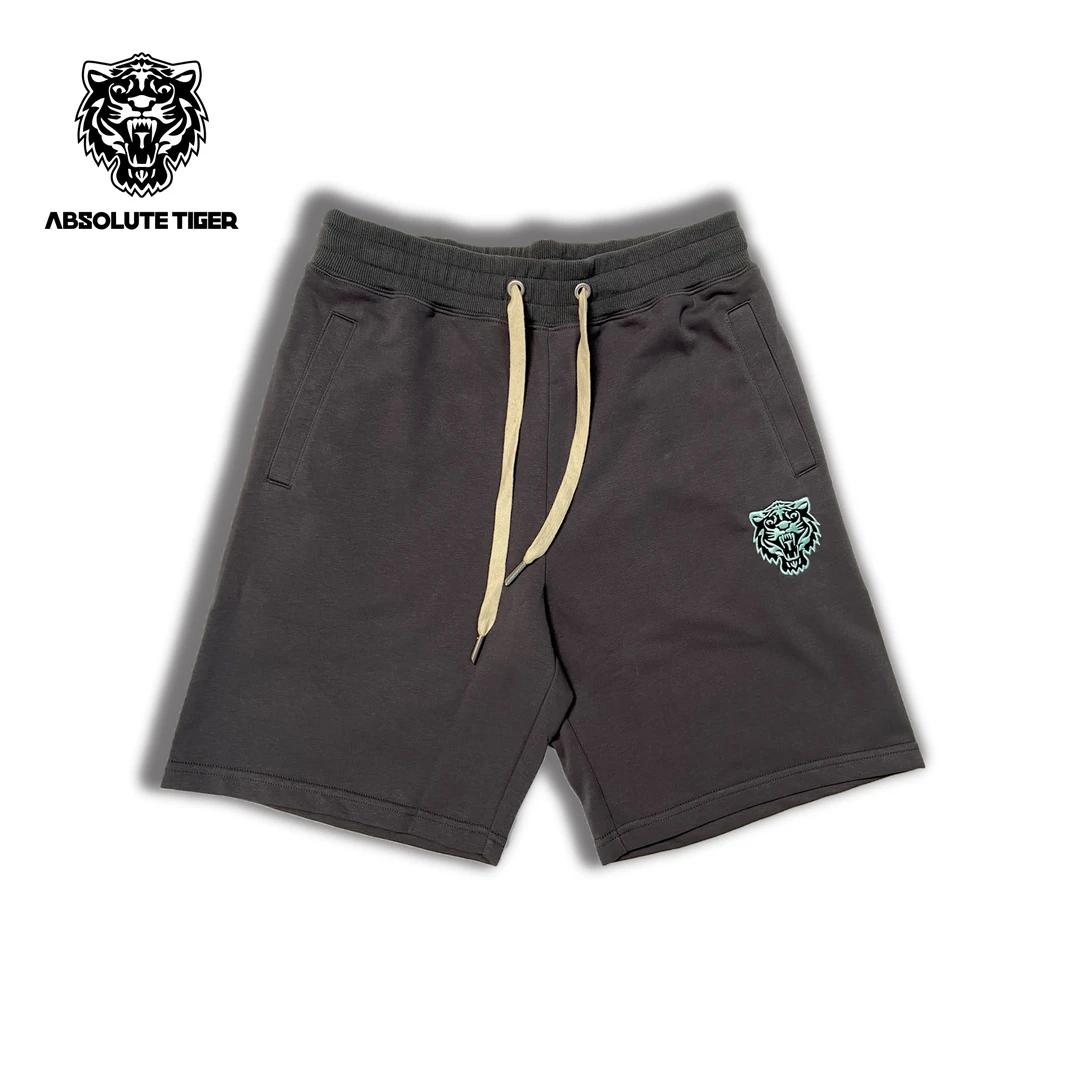 ABSOLUTE TIGER潮牌短裤刺绣夏季百搭休闲黑色220
