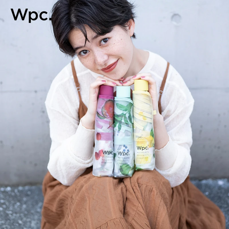 Wpc.多汁水果透明雨伞趣味可爱印花高颜值时尚折叠雨伞长柄伞