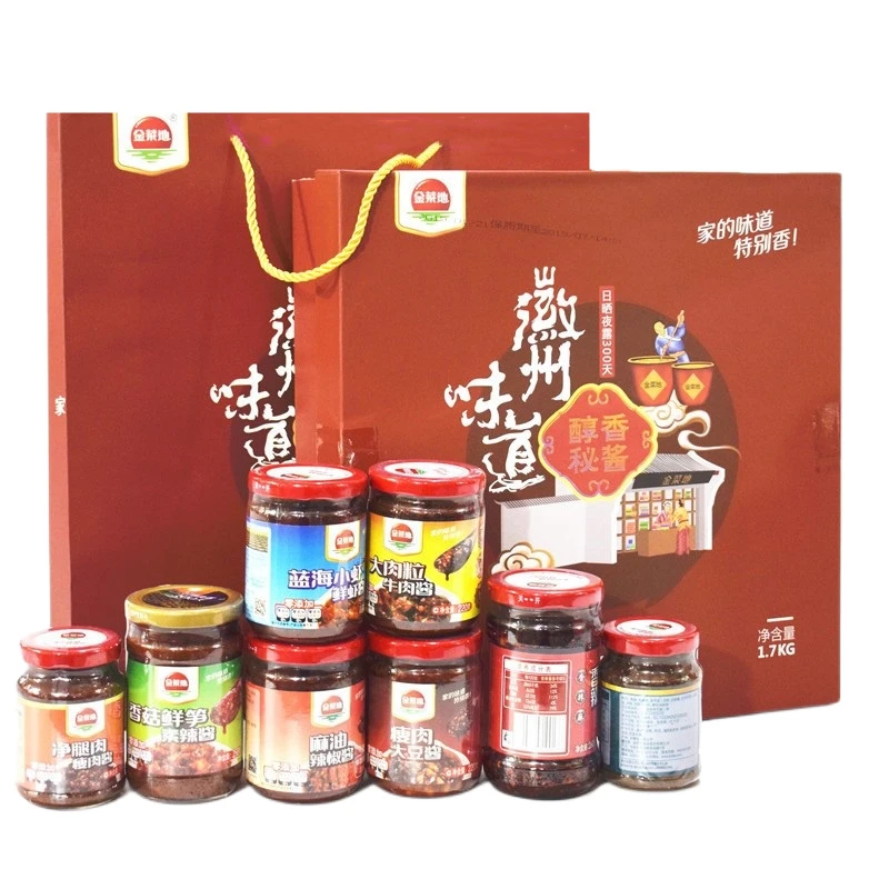 【门店直发】金菜地酱礼盒8瓶【1670克】/盒马鞍山特产黄池酱