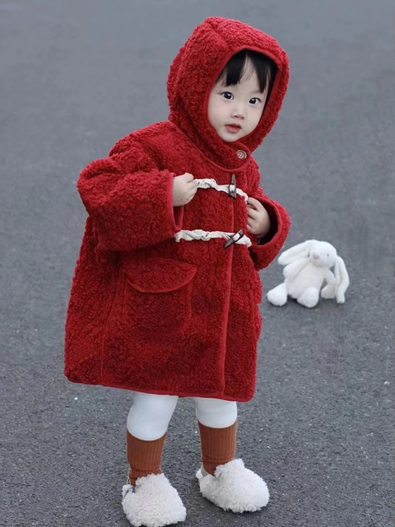 女童秋冬外套儿童装冬装大衣2024新款洋气宝宝冬季小童网红衣服
