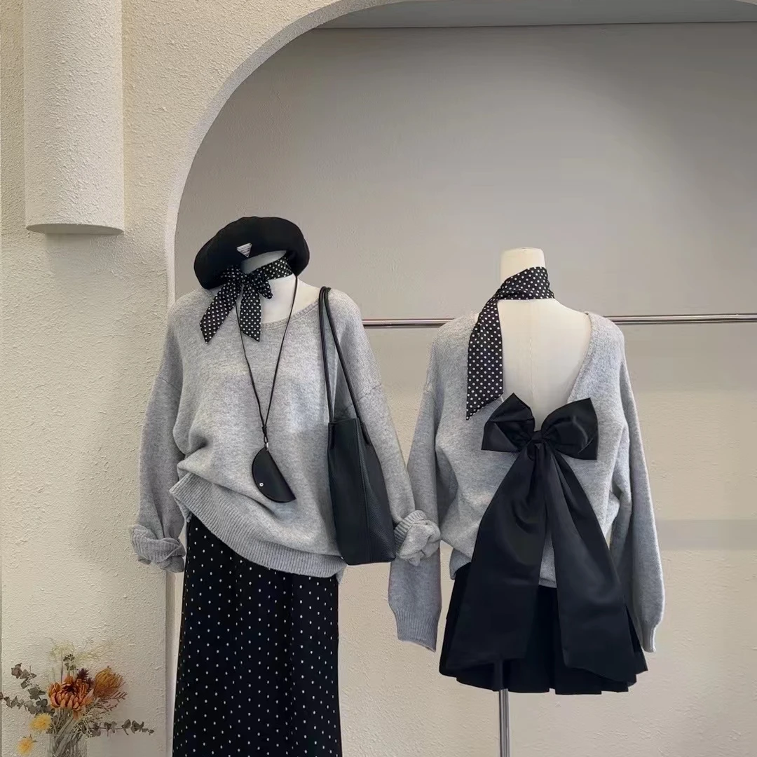 【大蝴蝶】新品蝴蝶结毛衣-813