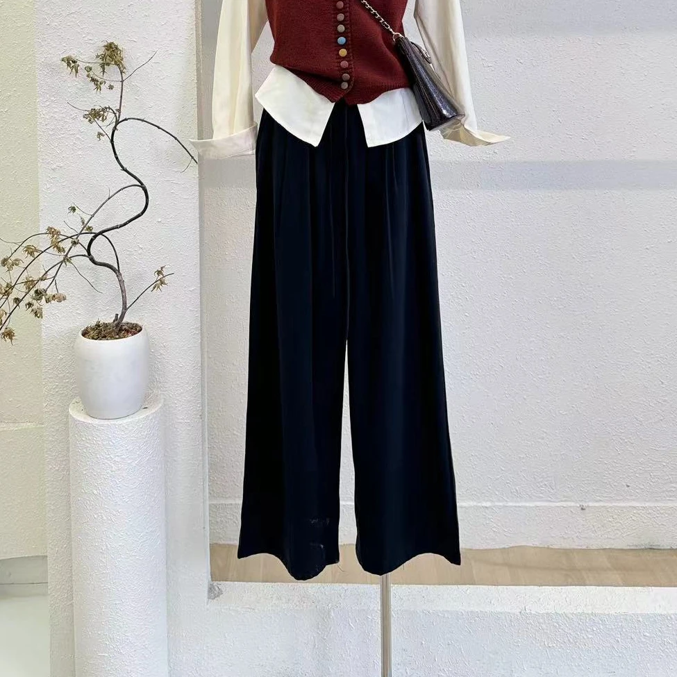 【轻尘初静】韩版简约设计斜纹休闲裤-70011