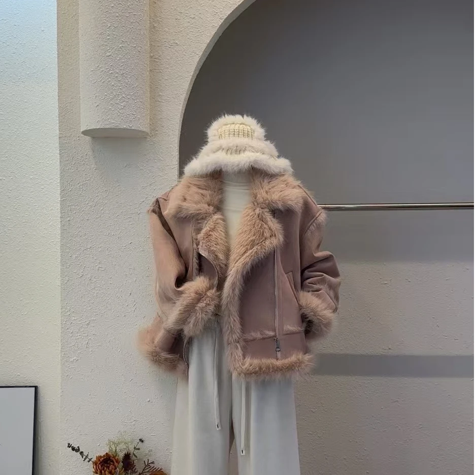 【粉雾玫瑰】设计感加厚短款外套-9208