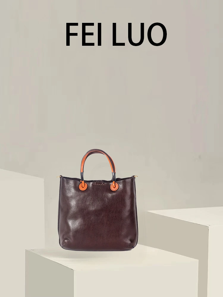 菲洛皮具意大利进口头层牛皮手工见复古植鞣皮手提小包单肩斜挎包