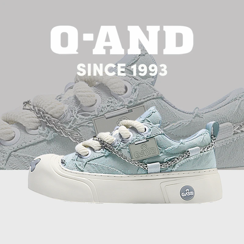 奇安达增高厚底5CM软底男女同款2025新款帆布休闲鞋百搭情侣板鞋