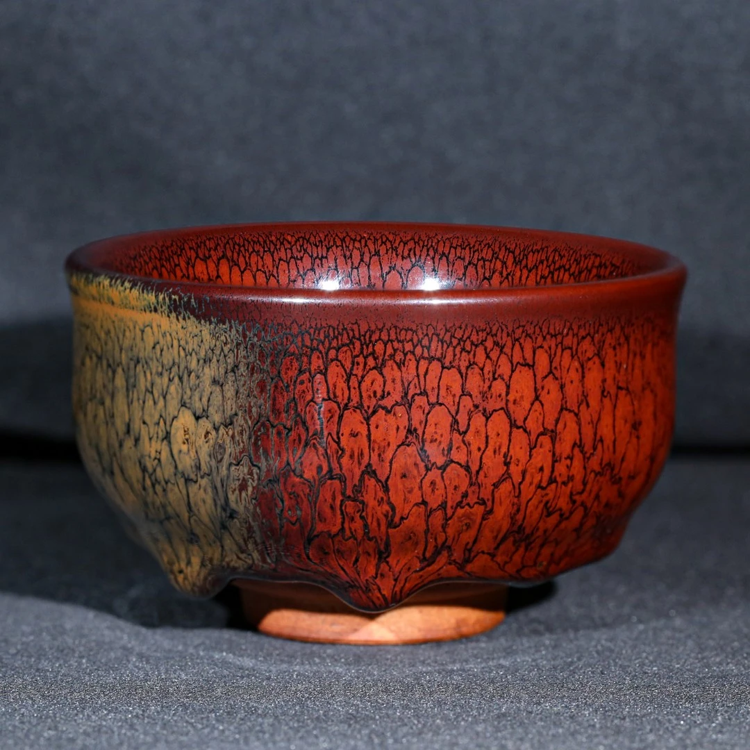 陈大鹏纯手工作品禅定双色鹧鸪大号主人杯手工建盏单杯建窑