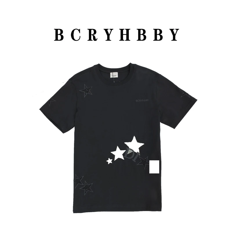 2025春夏刺绣五角星短袖新款-T23023