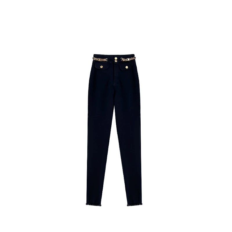 2024秋冬新款金属纽扣牛仔裤V1076