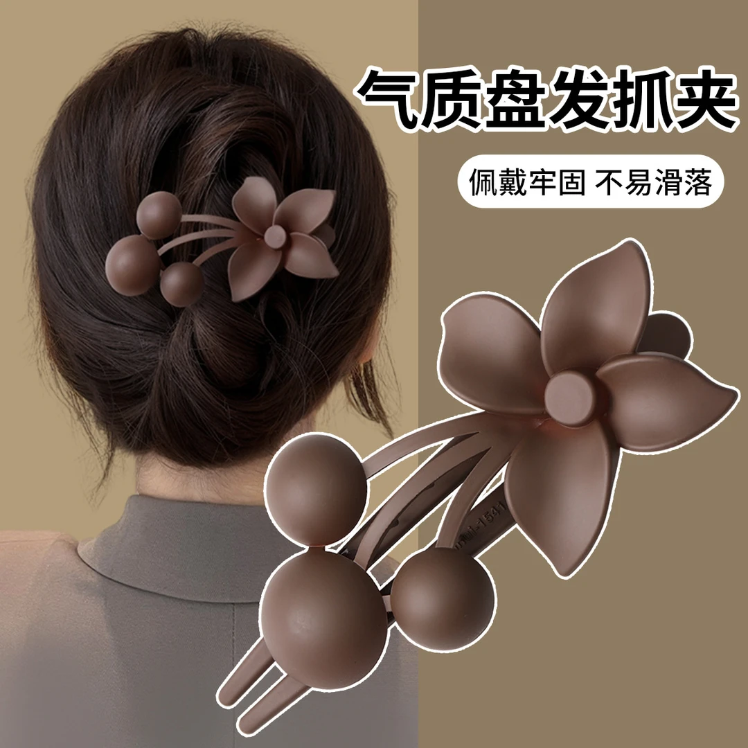 新款花朵发夹女高级感后脑勺抓夹大号盘发鸭嘴夹发卡夹子头饰