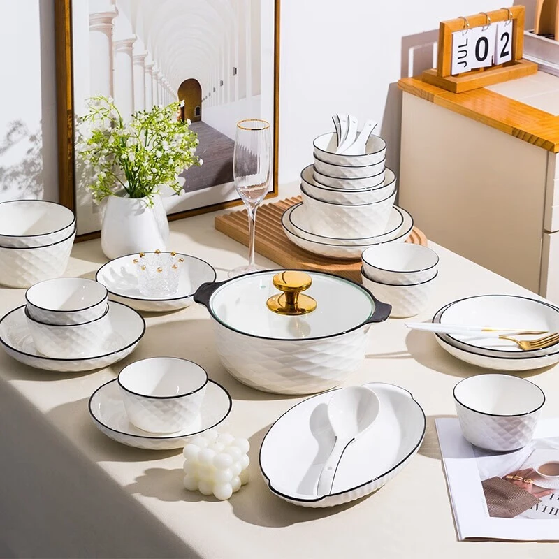 碗套装家用陶瓷餐具盘子碗米饭碗面碗汤碗组合