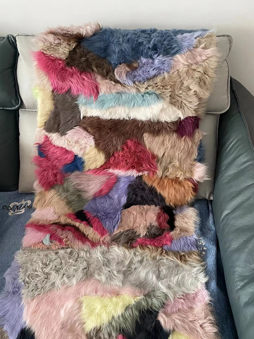 羊皮坐垫手工手工长毛绒毛毛沙发垫卧室长毛绒