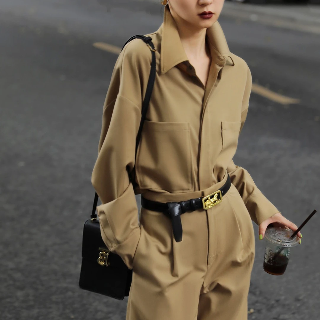 新款高级感洋气时髦羊毛衬衫抗皱休闲老爹裤气质显瘦时尚套装女春