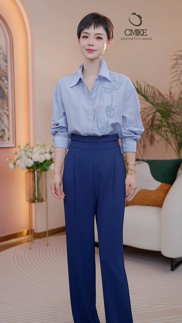 【蜜客原创】时尚气质高腰显瘦女士百搭休闲裤2493K000284