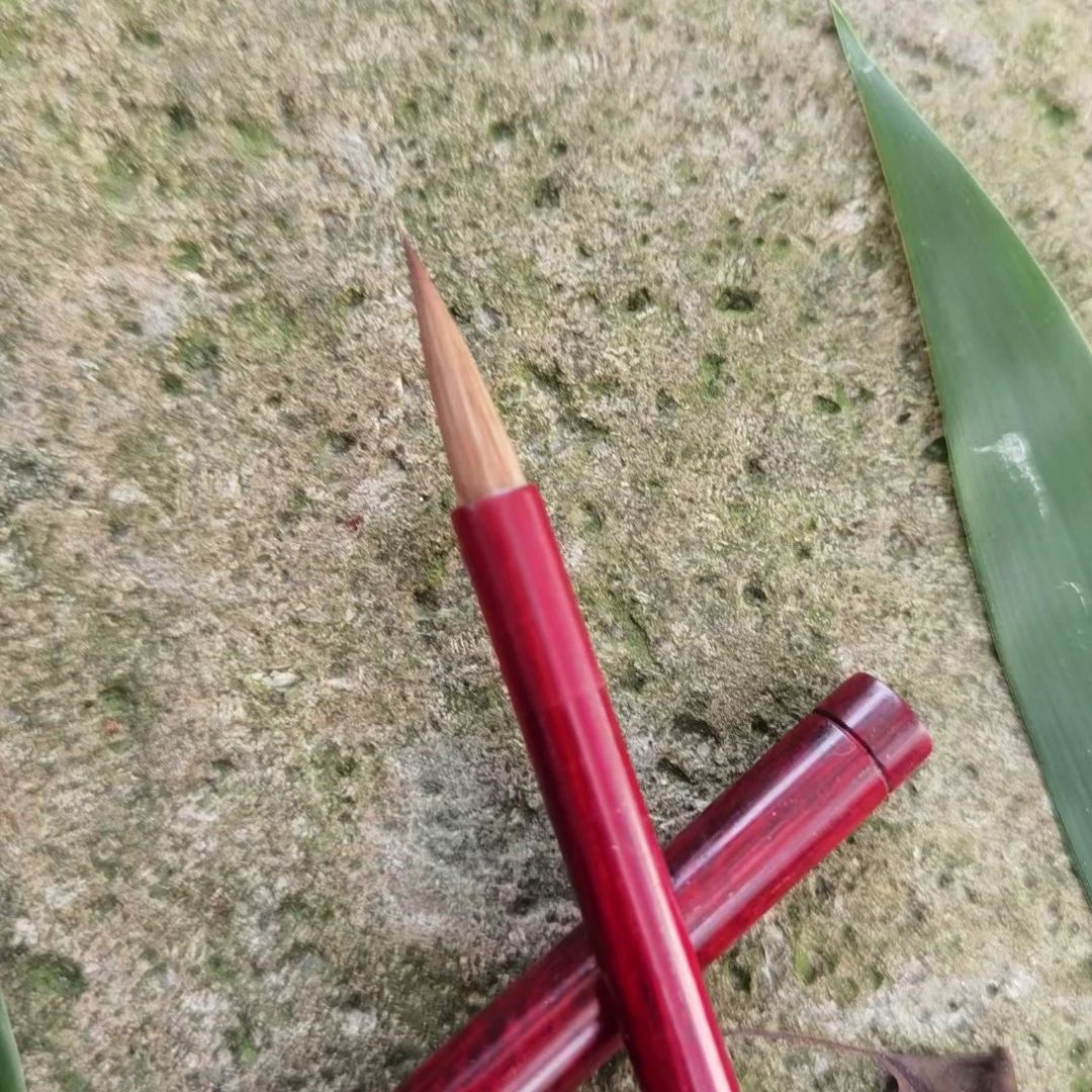 双羊牌善琏湖笔马老师手作纯狼毫小叶紫檀木出锋2.2cm直径0.48cm