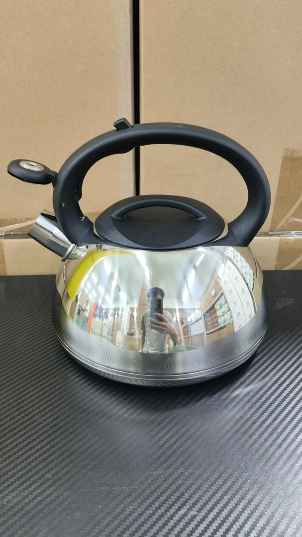 不锈钢水壶家用鸣音壶平底加厚鸣笛烧水壶（款式颜色随机）